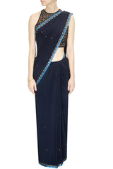 Navy Blue Colour Saree