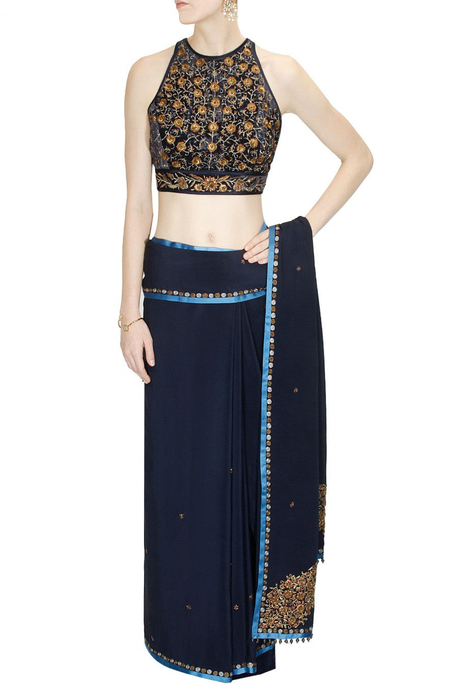Navy Blue Colour Saree