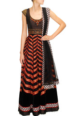 Black and Golden Anarkali Suits