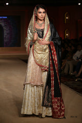 Black and Ivory Sharara Set