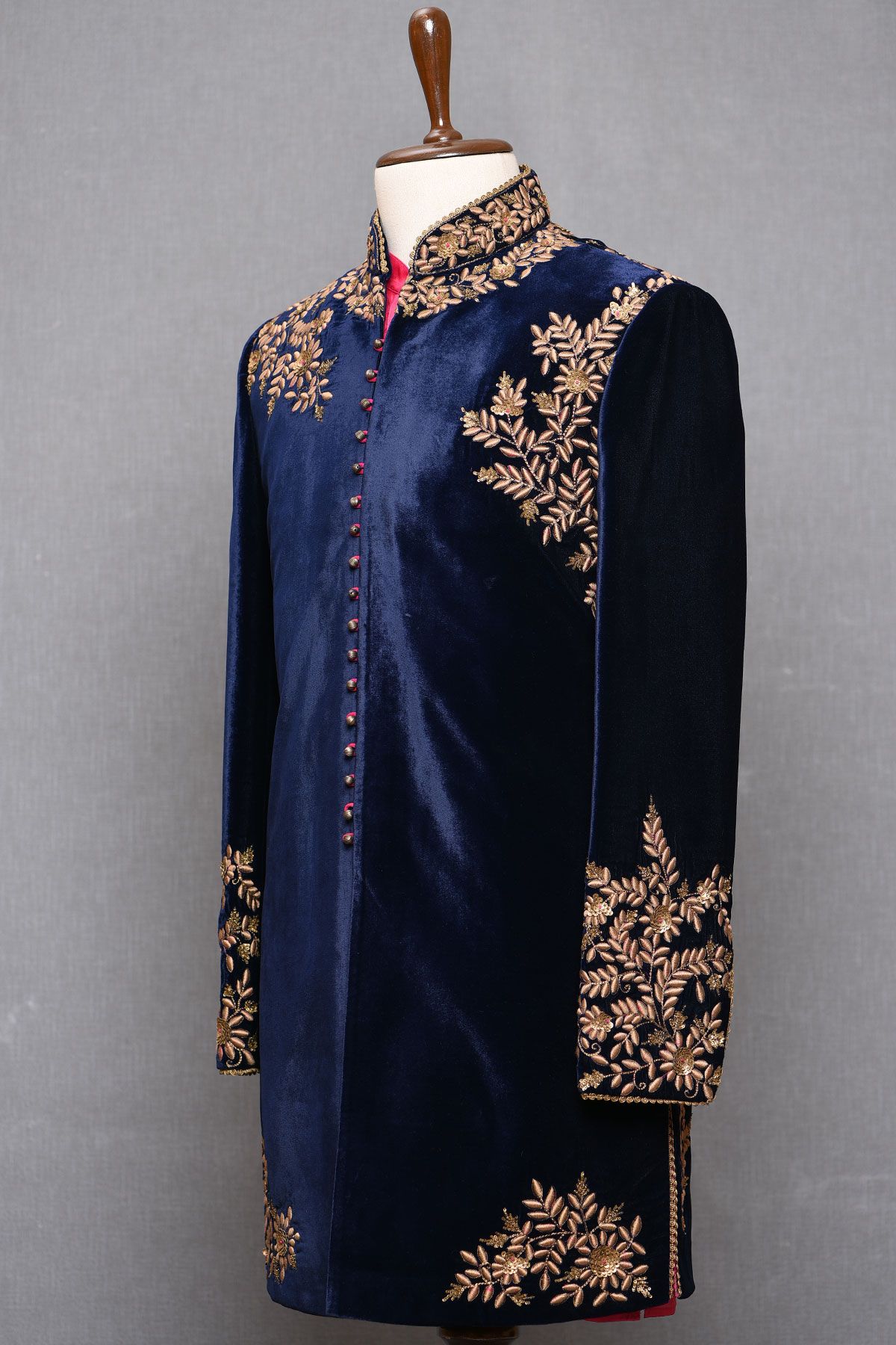 Blue Color Hand Embroidered Indo Western Jacket