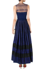 Navy blue color long anarkali suit