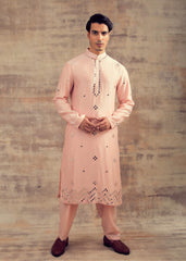 Blush Pink Color Mirror Embroidery Kurta Set