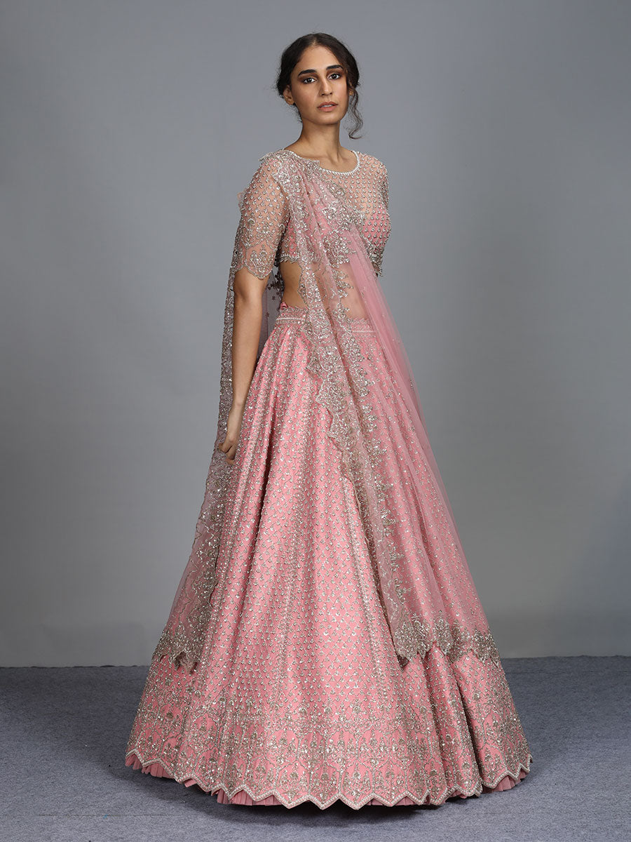 Blush Pink Color Wedding Lehenga Choli