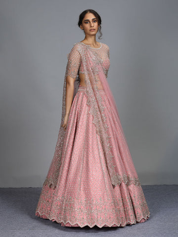 Blush Pink Color Wedding Lehenga Choli