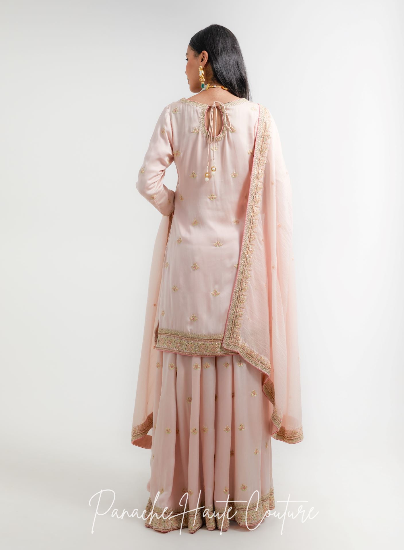 Blush Pink Color Wedding Sharara Set Najma
