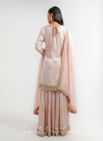 Blush Pink Color Wedding Sharara Set Najma