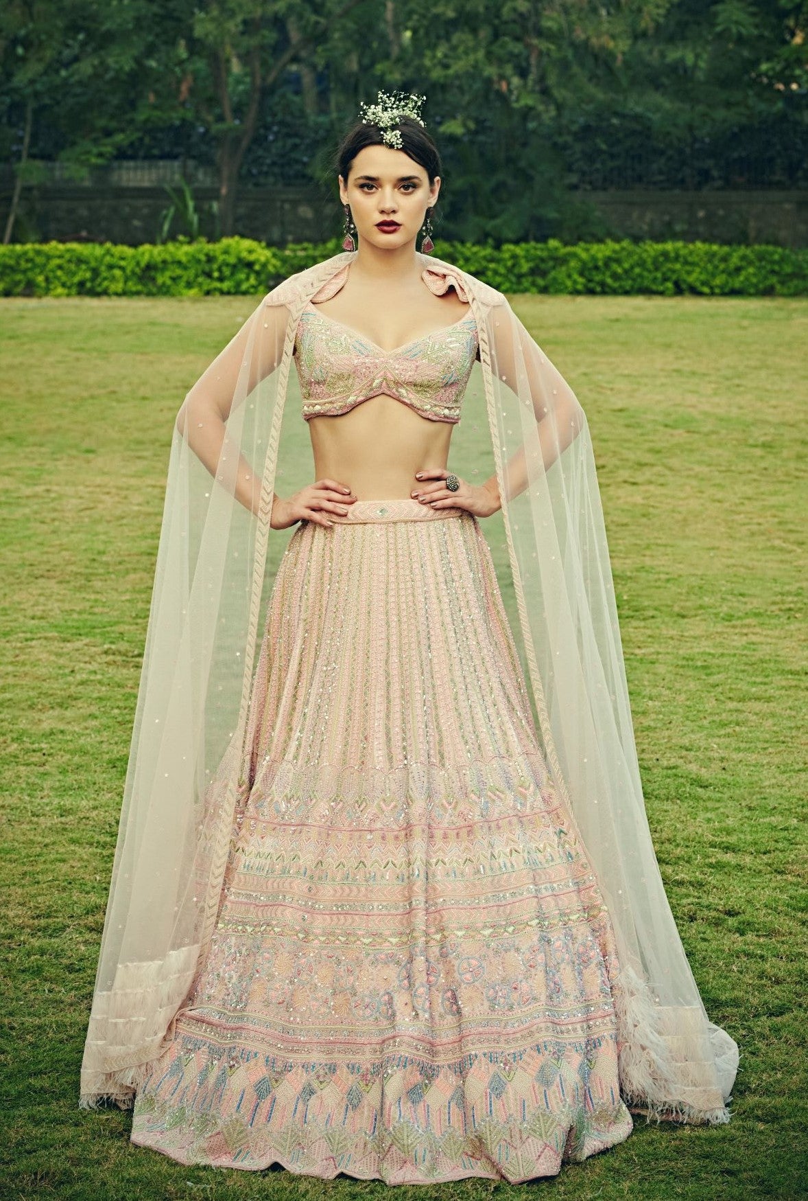 Blush Pink Colour Wedding Lehenga