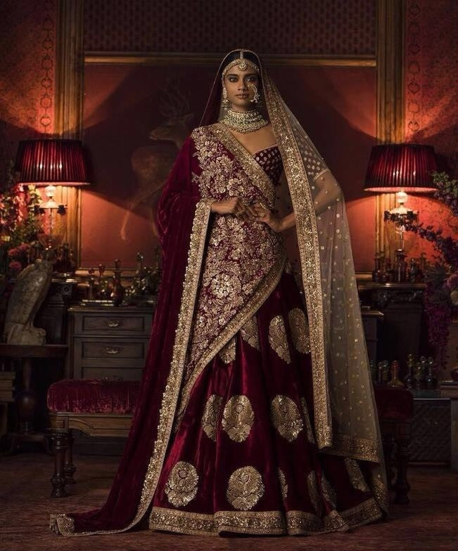 Maroon Color Bridal Lehenga Choli