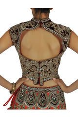 Brick orange color Bridal Lehenga/Chaniya Choli