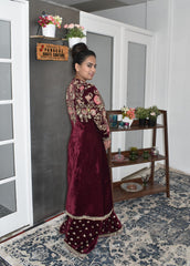 Burgundy Color Velvet Plazzo Set