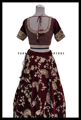 Maroon Burgundy Paisley Bridal Lehenga