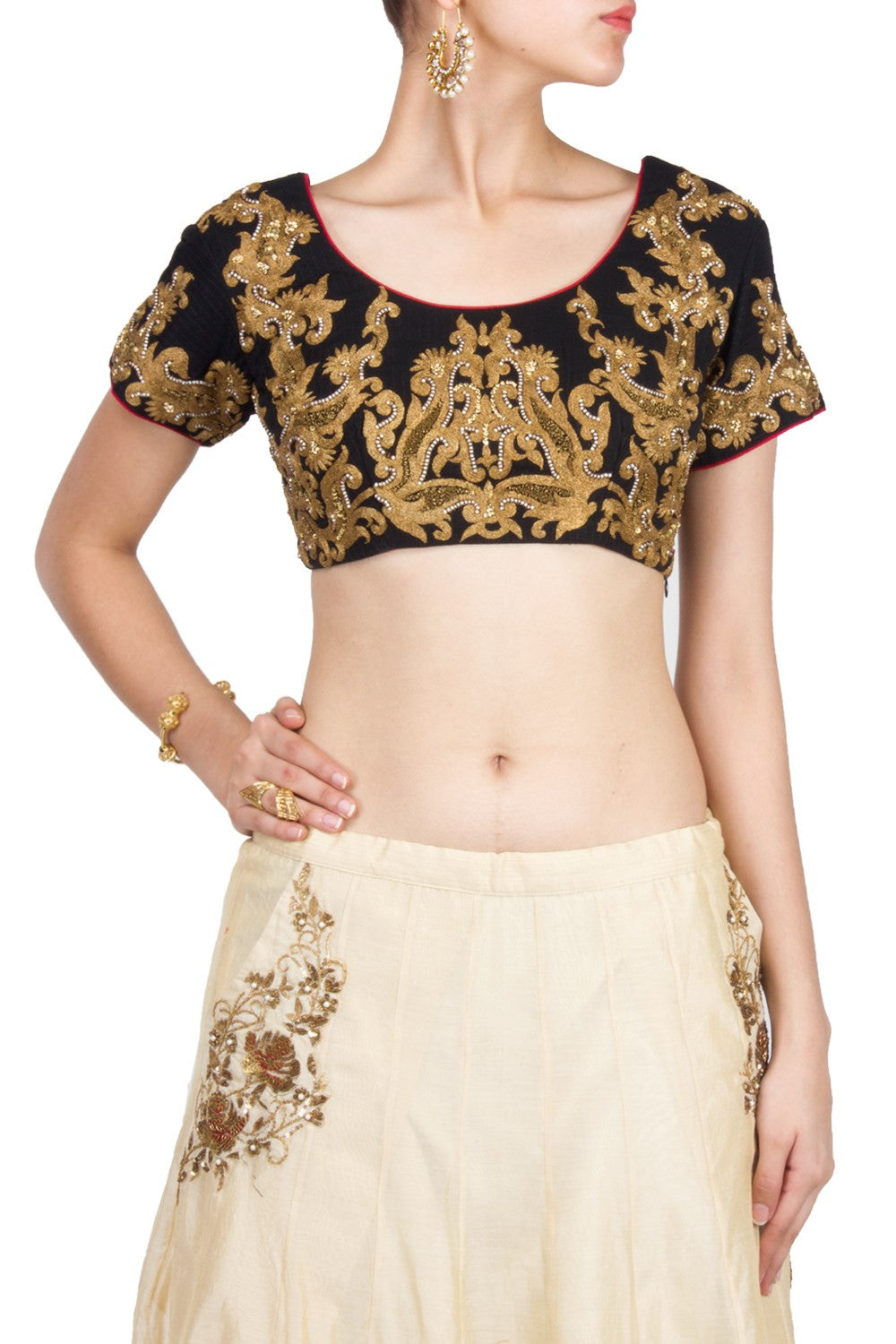 Black color embroidered Blouse