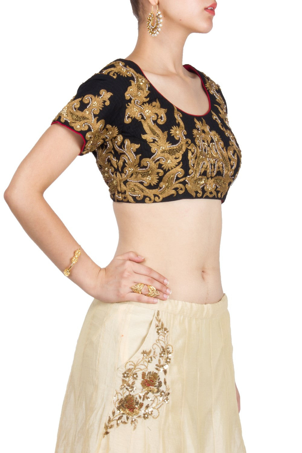 Black color embroidered Blouse