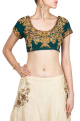 Peacock green embroidered Blouse