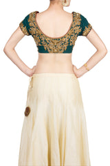 Peacock green embroidered Blouse