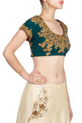 Peacock green embroidered Blouse