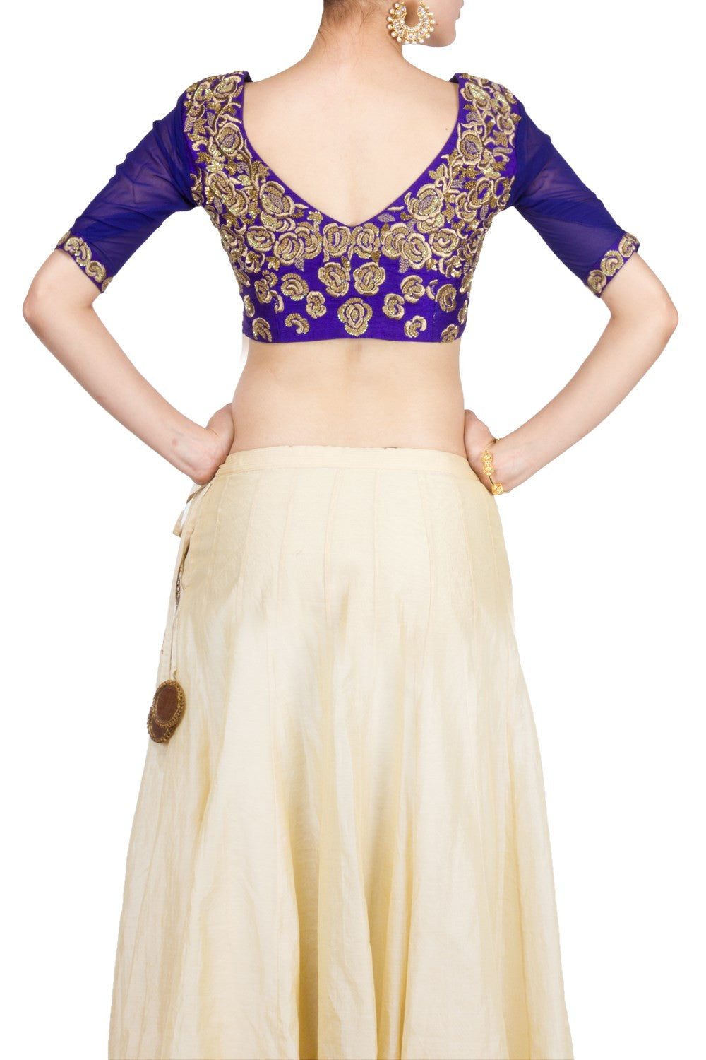 Purple colour blouse in gorgette fabric