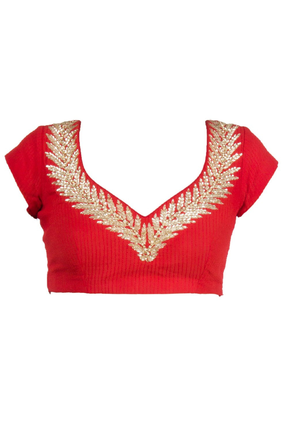 Red colour blouse in gorgette fabric