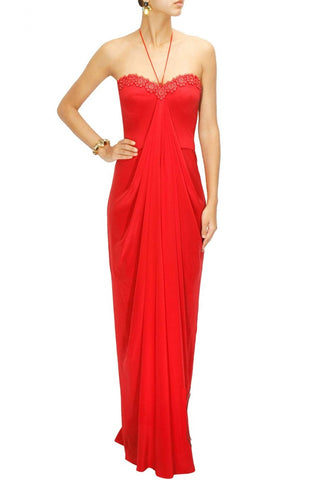 Coral Red color Gown