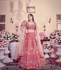 Cranberry Red Bridal Lehenga