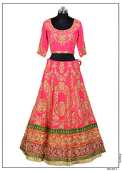 Fuschia Pink Wedding Lehenga in Zardozi Embroidery by Panache Haute Couture