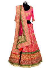 Fuschia Pink Wedding Lehenga in Zardozi Embroidery by Panache Haute Couture