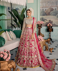 Dark Rose Pink Color Wedding Lehenga