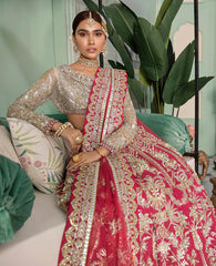 Dark Rose Pink Color Wedding Lehenga
