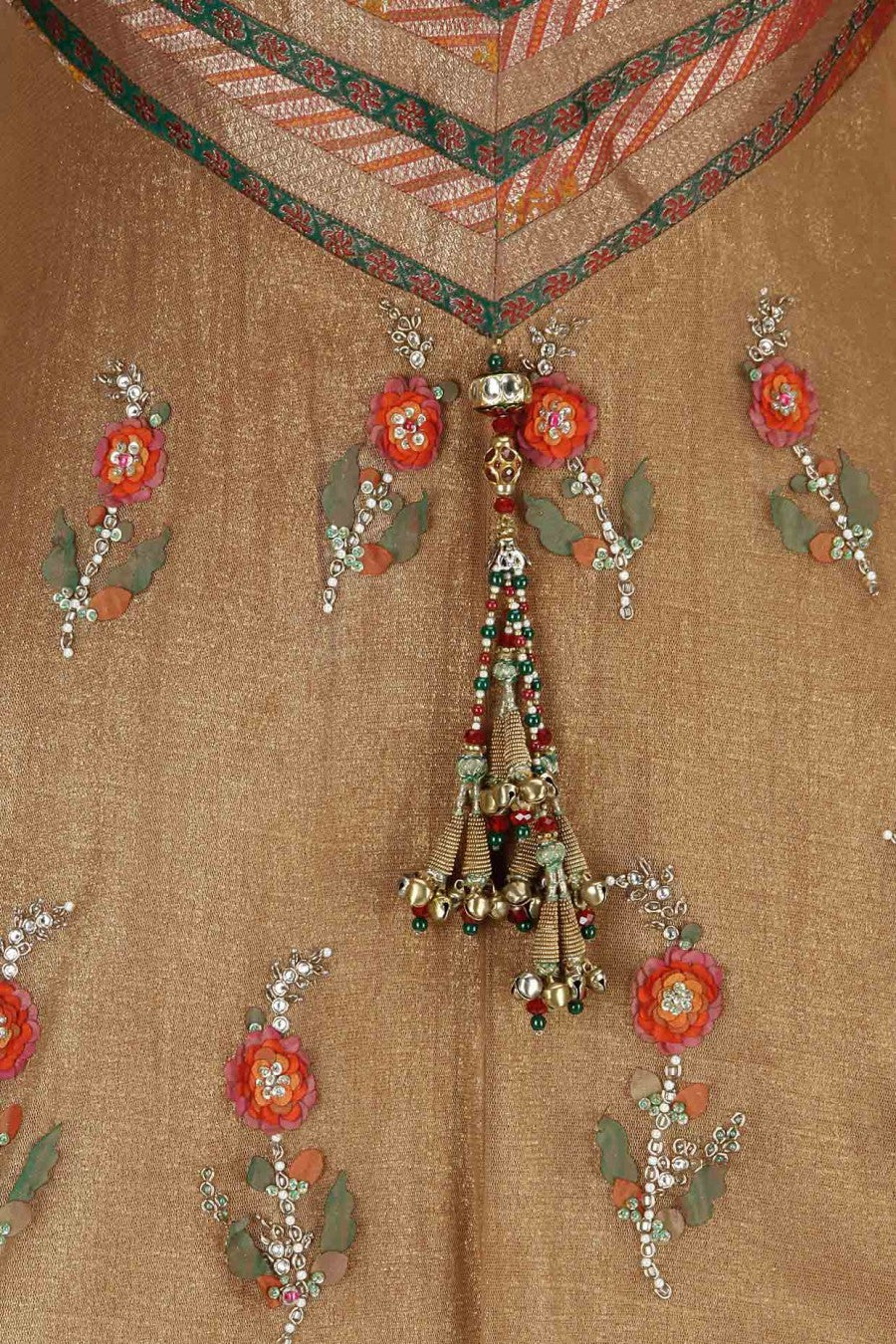 Dark beige color floor length anarkali suit