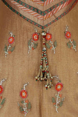 Dark beige color floor length anarkali suit