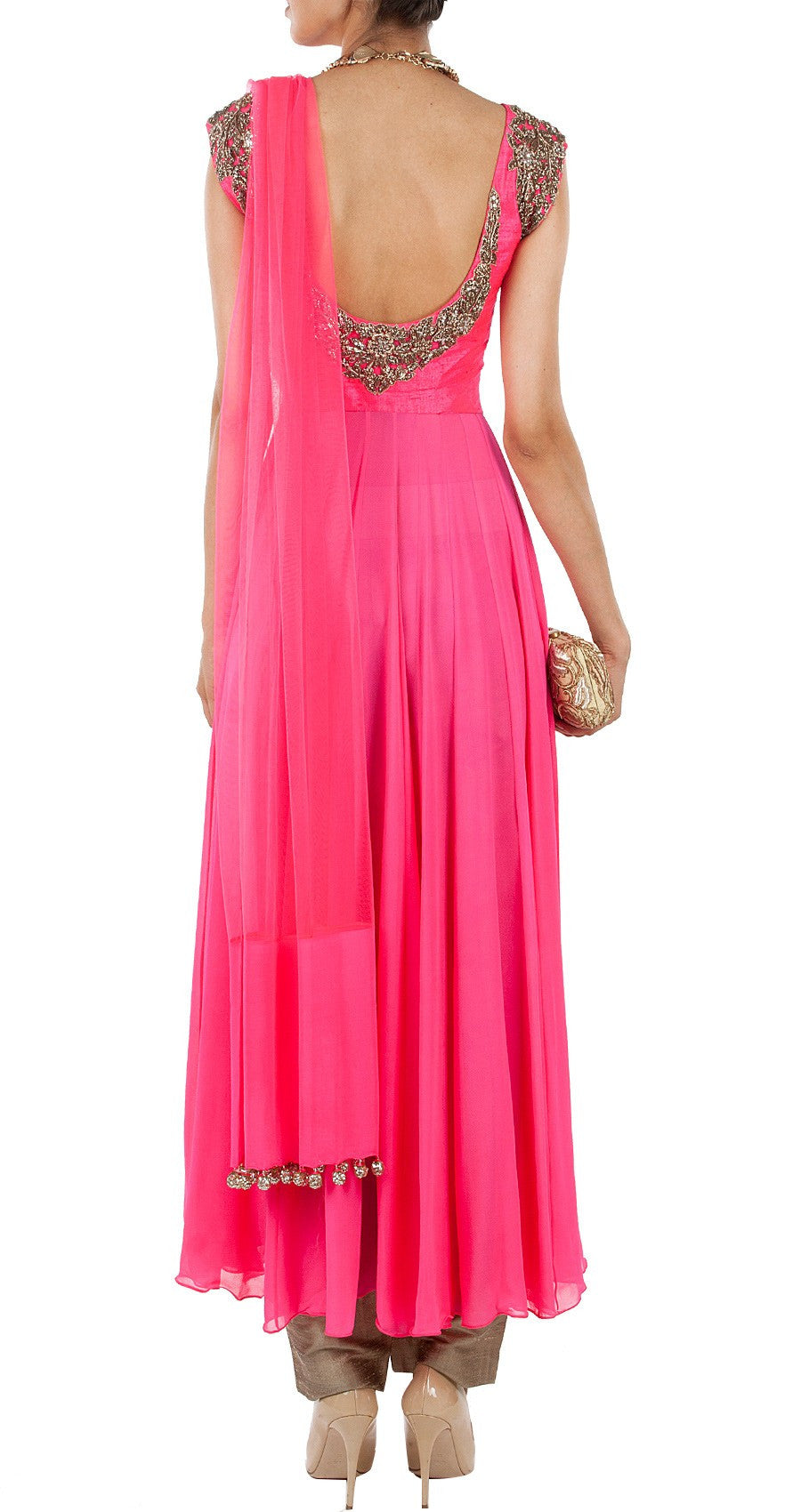 Dark pink color anarkali