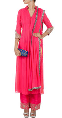 Dark pink anarkali salwar kameez