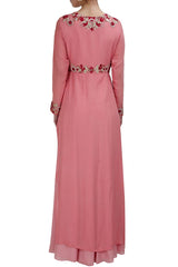 Dark Pink colour kurta with plazzo