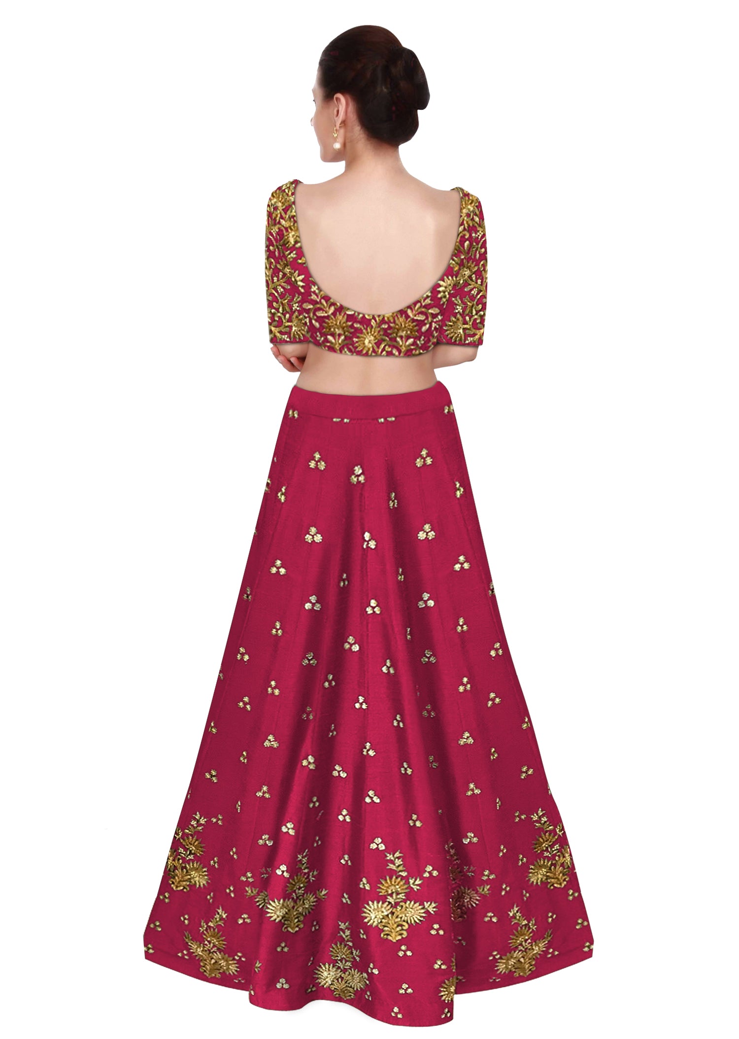 Dark Pink Color Lehenga Choli with Light Pink Dupatta