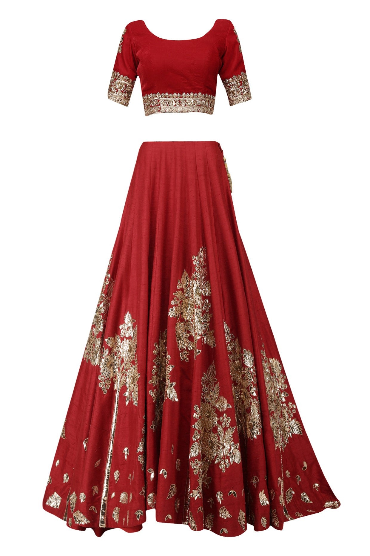 Deep Red Wedding Lehgna Choli by Panache Haute Couture