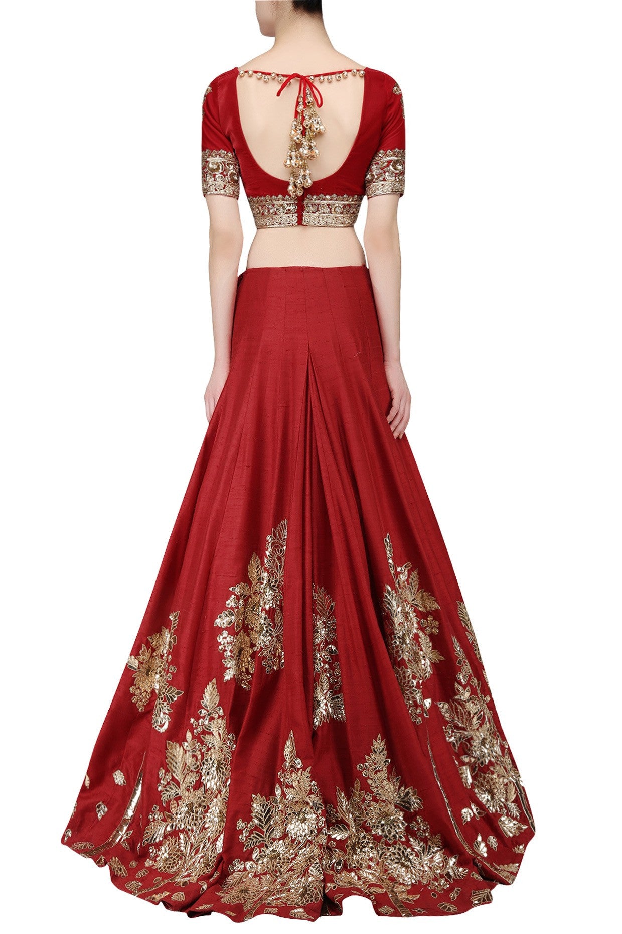 Deep Red Wedding Lehgna Choli by Panache Haute Couture