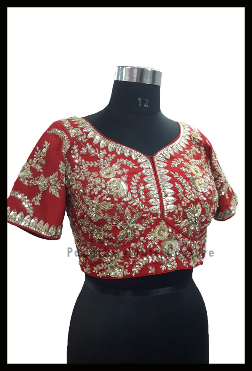 Deep Red Color Bridal Lehenga Choli