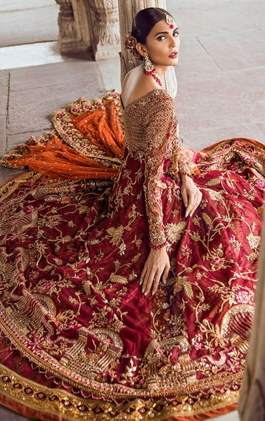Deep Red Wedding Walima Dress Panache Haute Couture