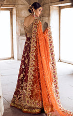 Deep Red Wedding Walima Dress