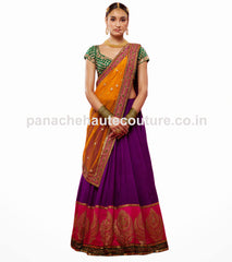 Sabyasachi inspired Purple color Wedding Lehenga