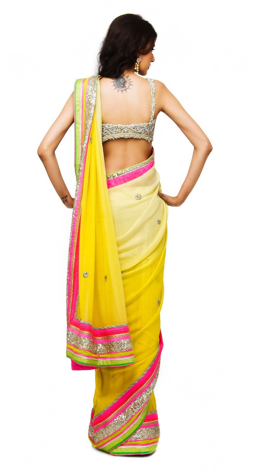 Yellow Shaded Designer Saree