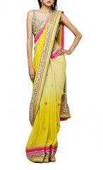 Yellow Shaded Designer Saree
