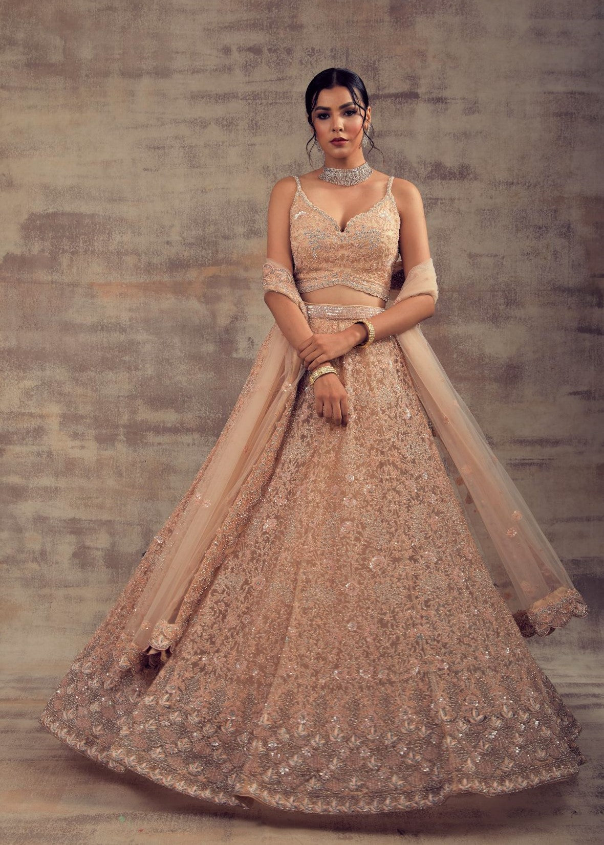 Dusty Rose Color Wedding Lehenga DAANA