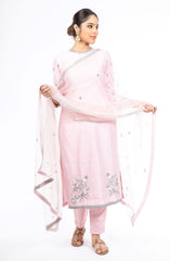 Elegant Baby Pink Chanderi Silk Salwar Kameez