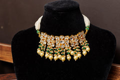 Emerald Green Ahmedabadi Paachi Kundan Choker Necklace Jahan