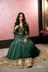 Emerald Green Lehenga Set from Gamila Collection