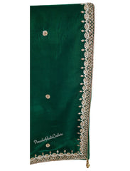 Emerald Green colour velvet shawl / Dupatta