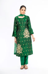 Extra-ordinary Emerald Green Pure Silk Salwar Kameez