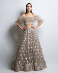 Fawn Color Gotta Patti Applique Lehenga